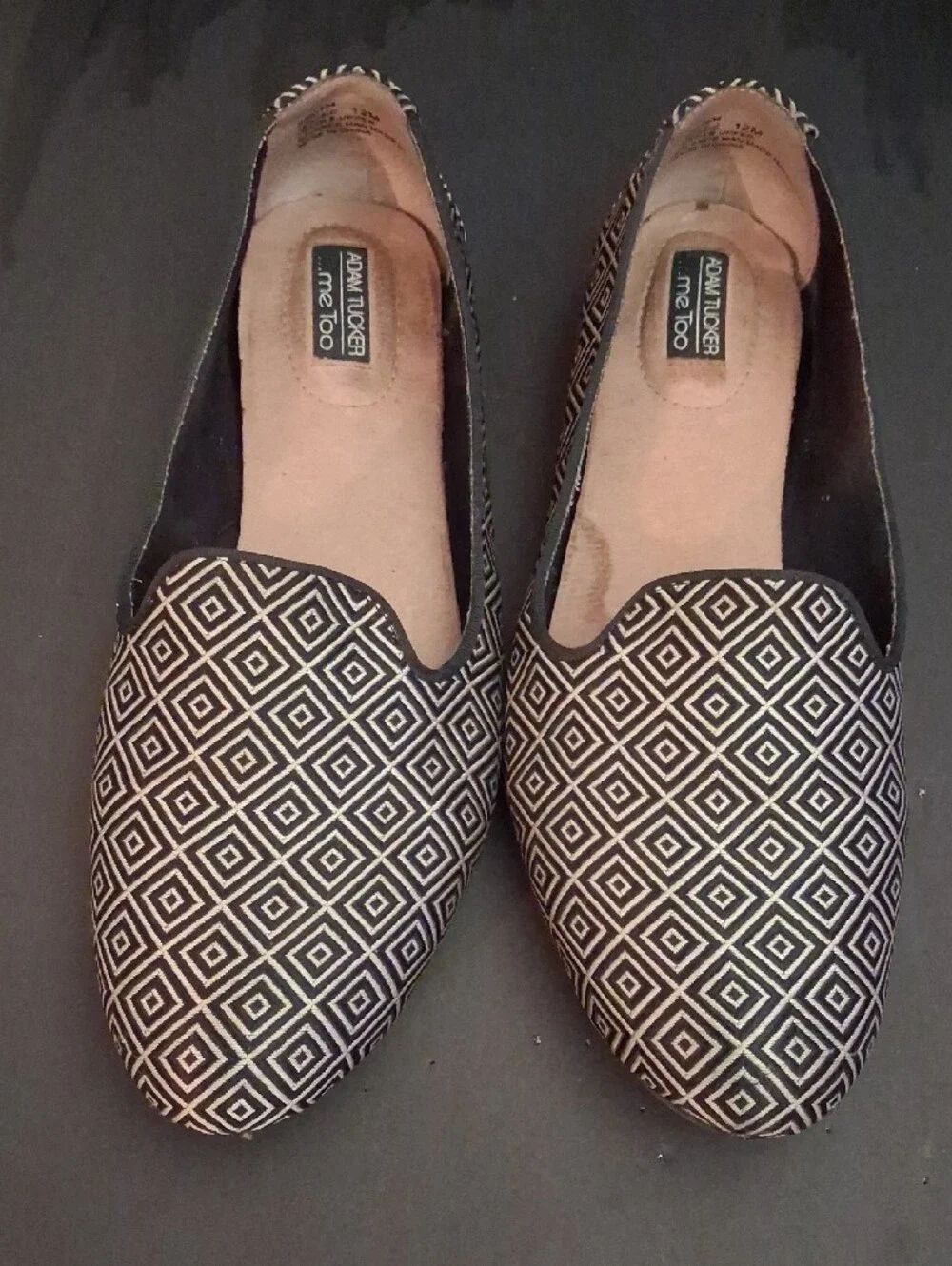 Adam Tucker Black & White Geometric Slip-Ons